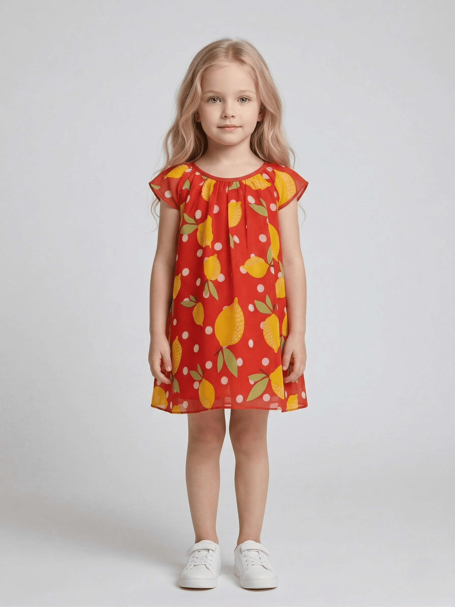 Baby Girl Printed Cap Sleeve A-Line Dress 