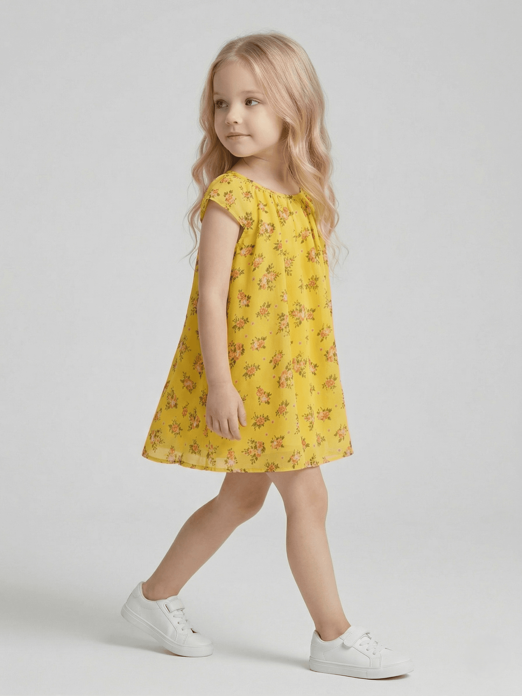 Baby Girl Floral Print A-Line Dress 
