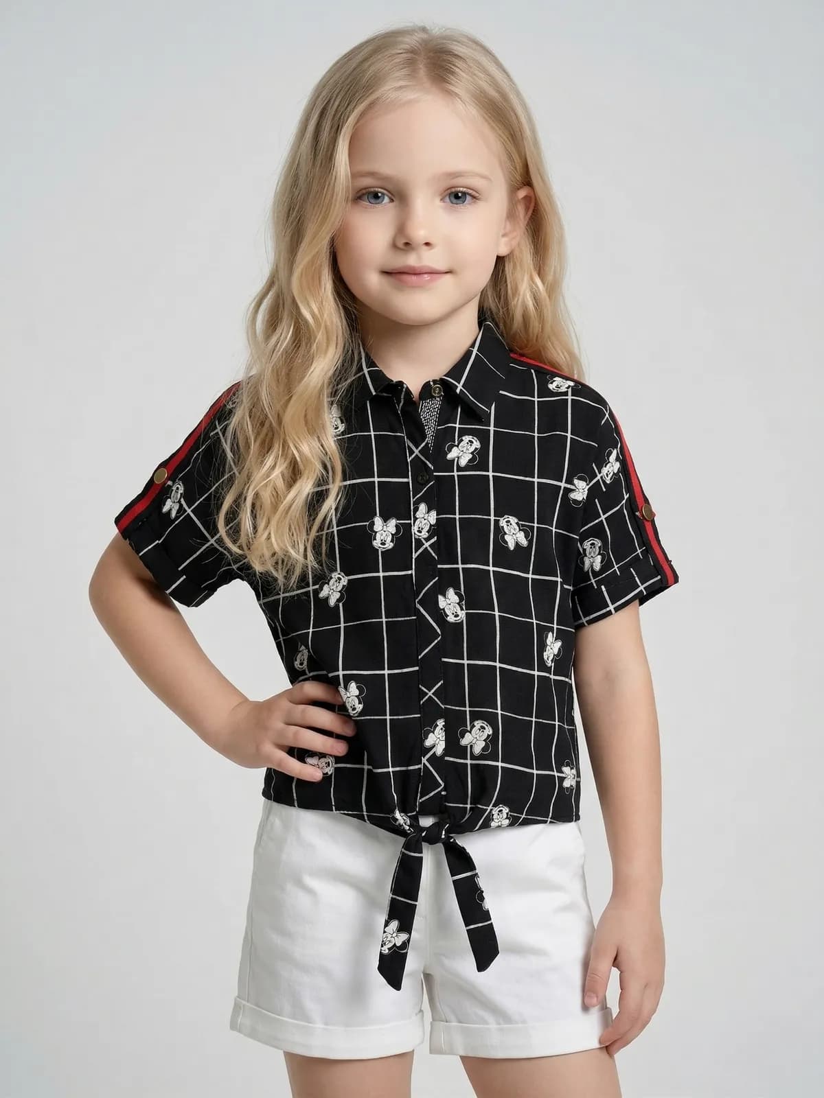 Creative Kids Black Checked Shirt Dress - Black
