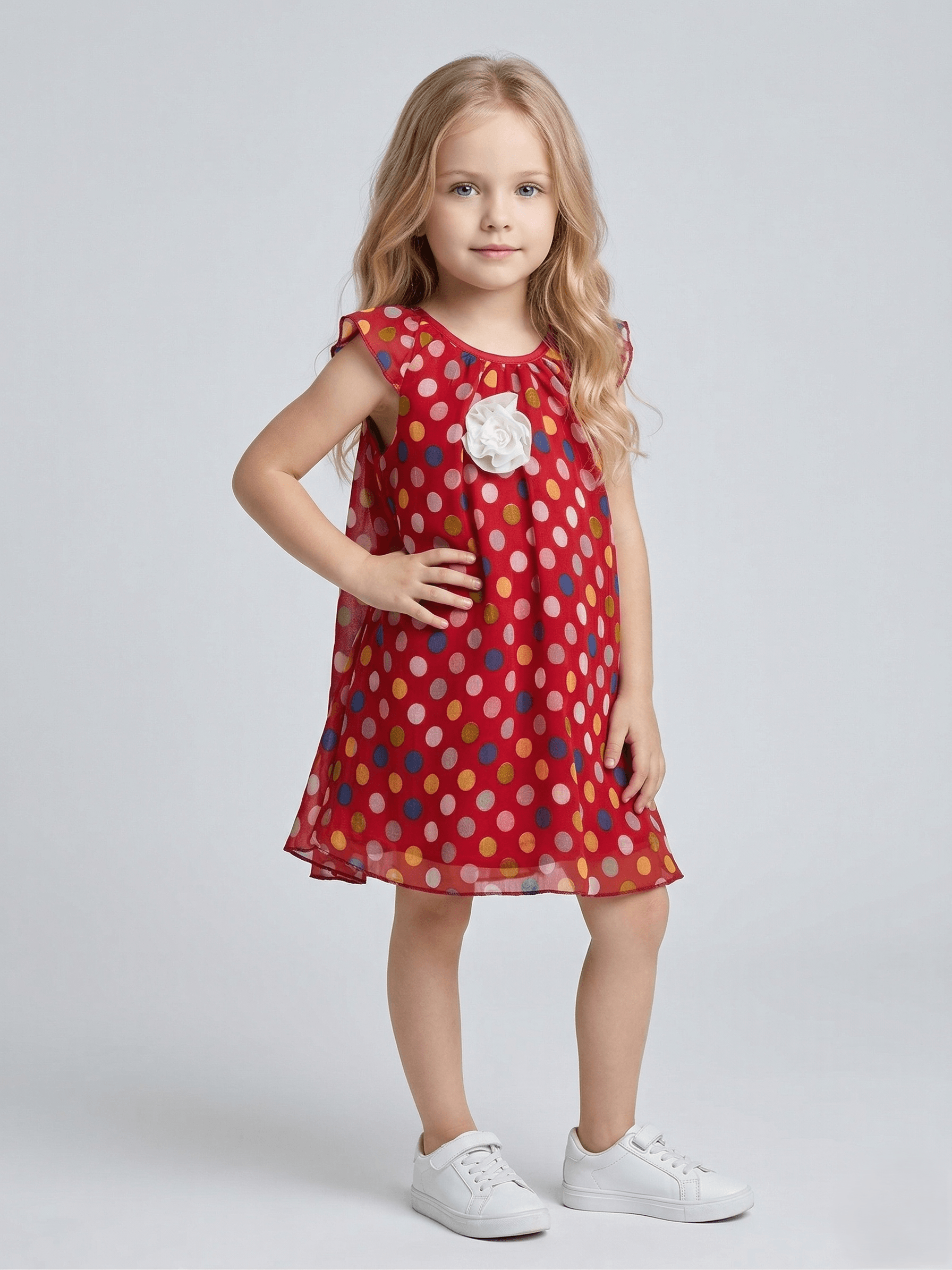 Baby Girl Maroon Layered A-Line Dress - Maroon