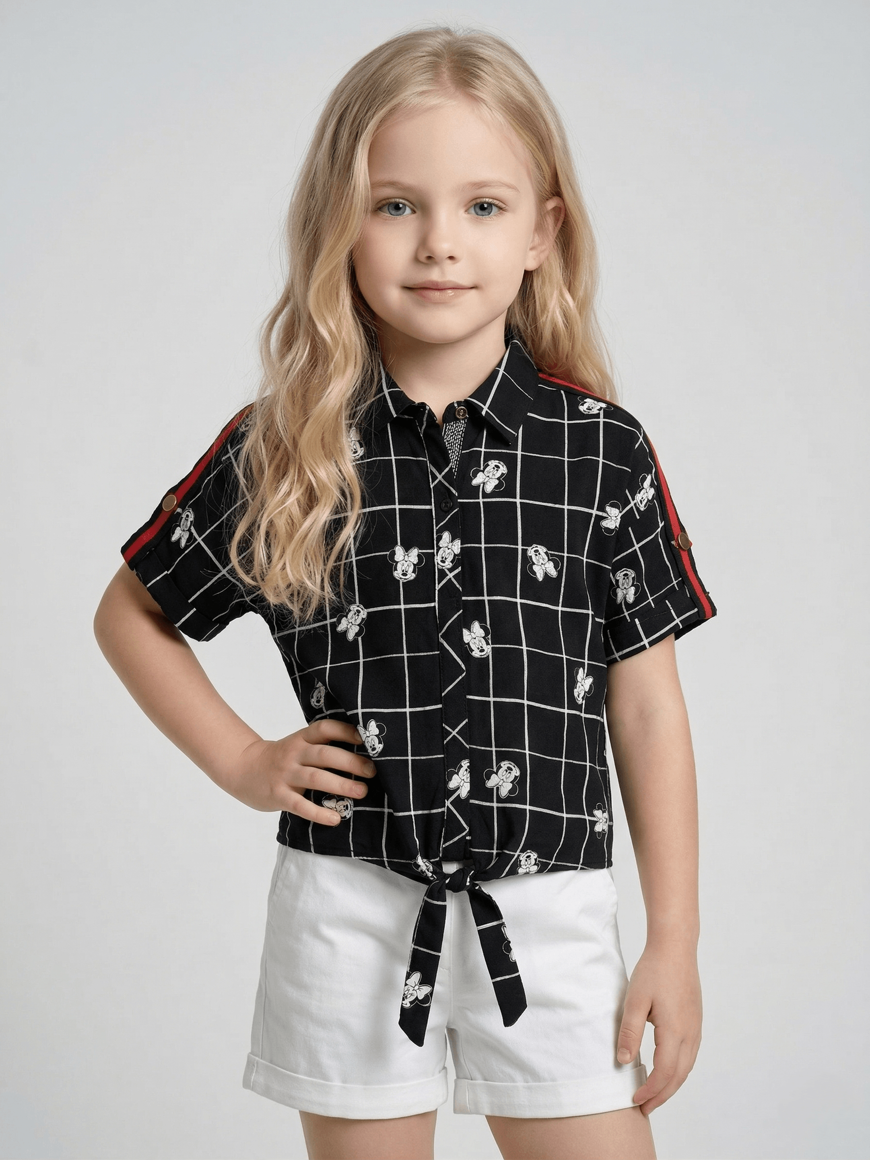 Creative Kids Black Checked Shirt Dress - Black