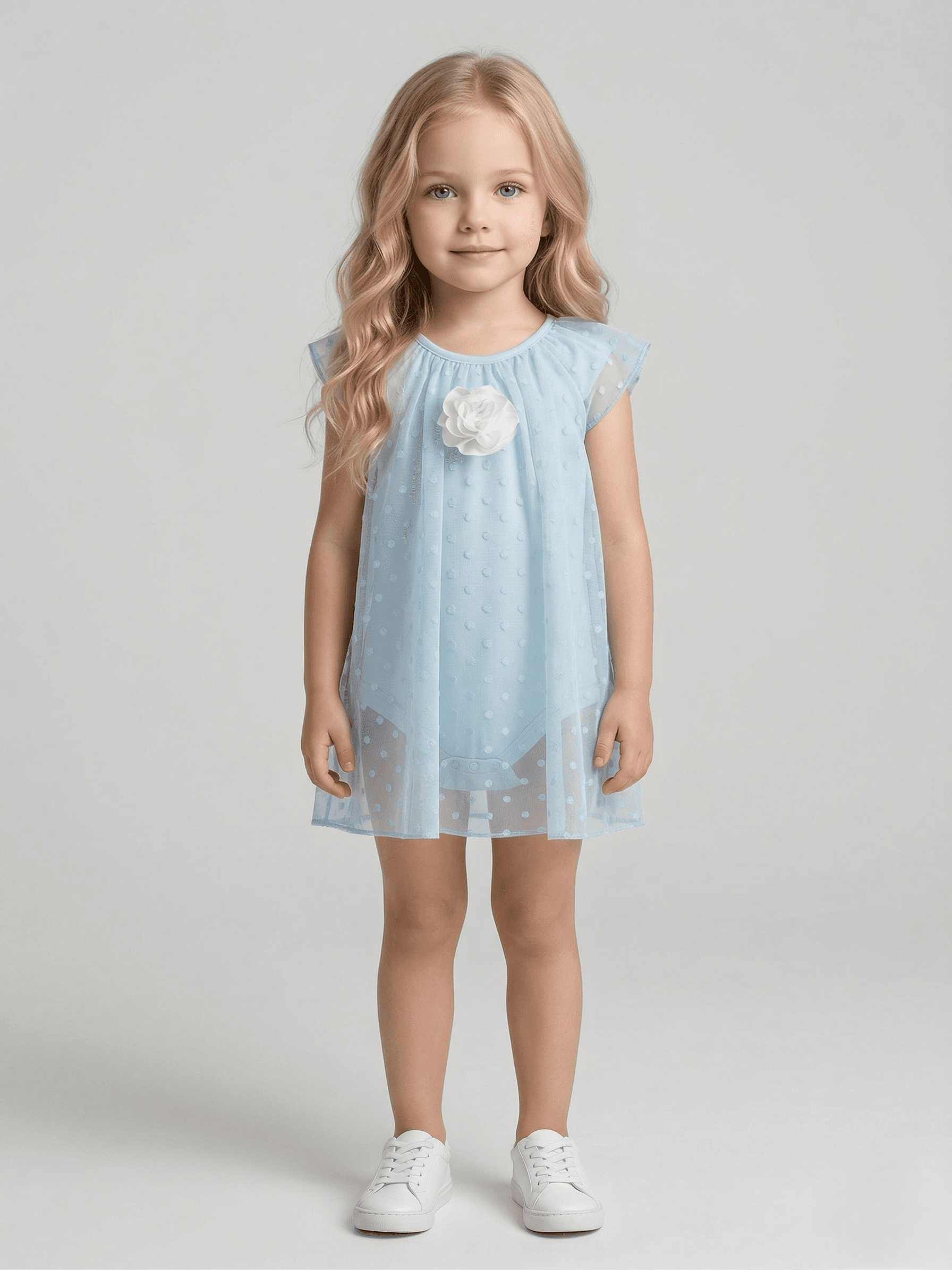 A-Line Dress With Floral Applique