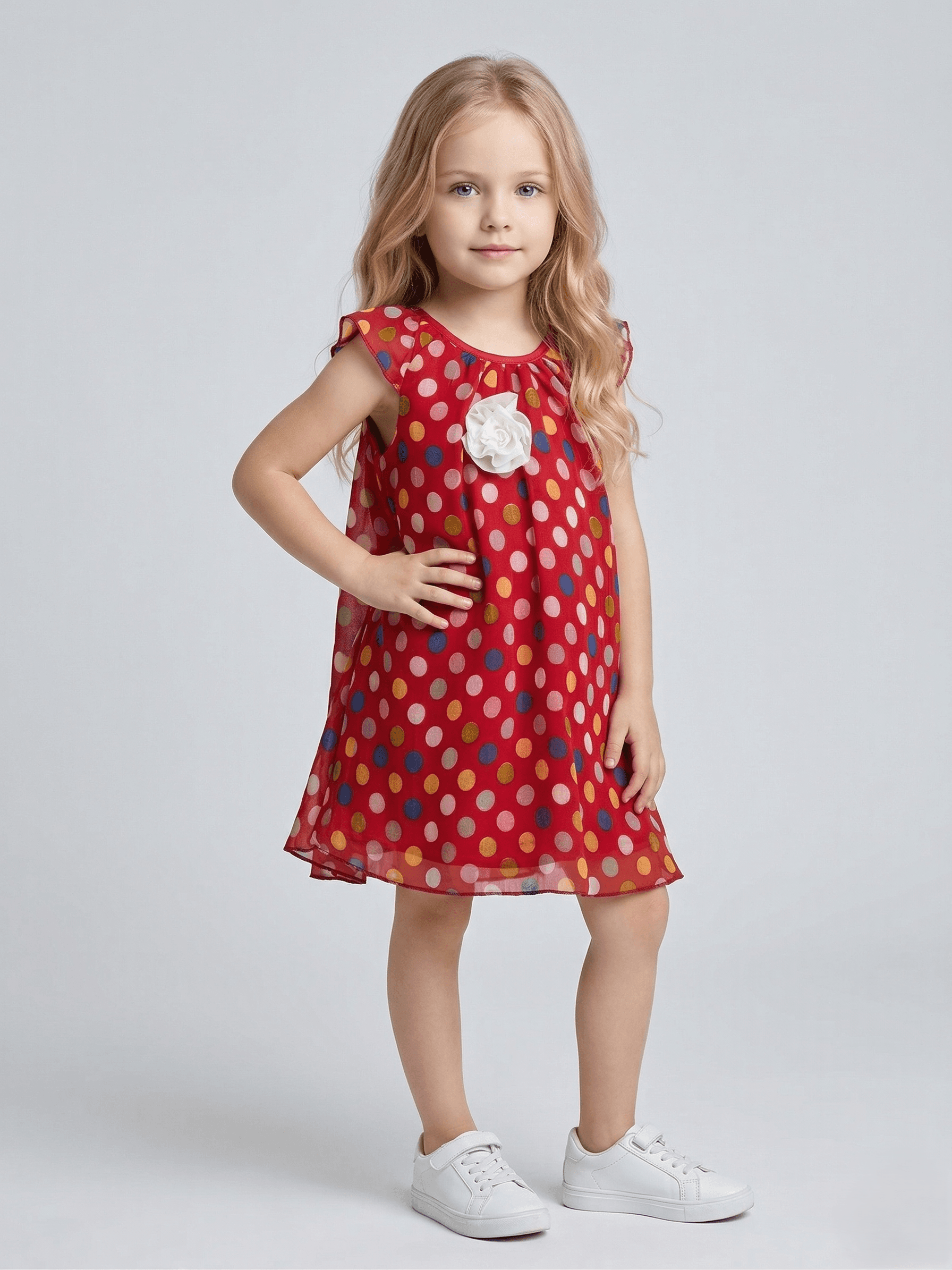 Baby Girl Maroon Layered A-Line Dress - Maroon
