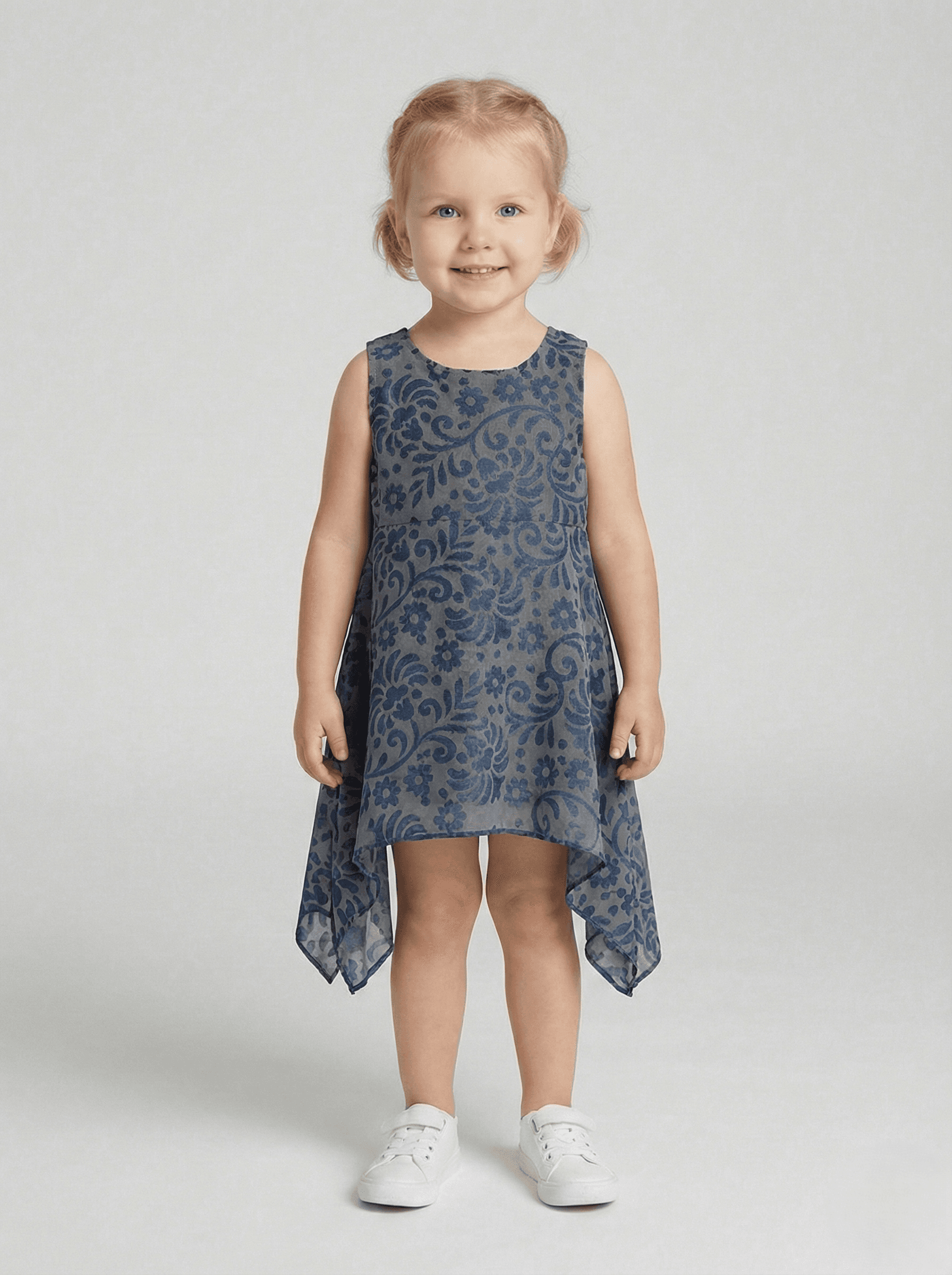 Creative Kids Printed Dress - Navy