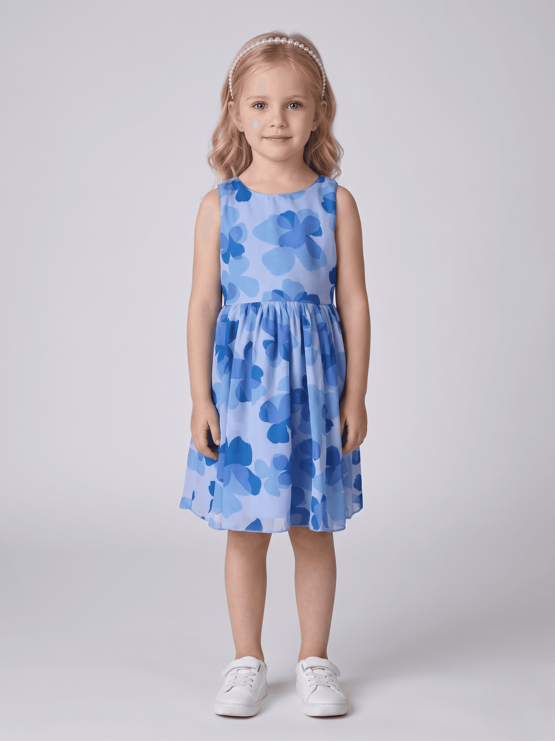 Creative Kids Periwinkle Blue Floral Dress - Blue
